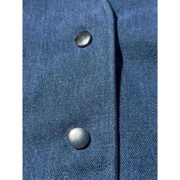 Vintage Denim Vest Sleeveless Button Front Boho Western Y2K Grunge Size Medium - Picture 12 of 12
